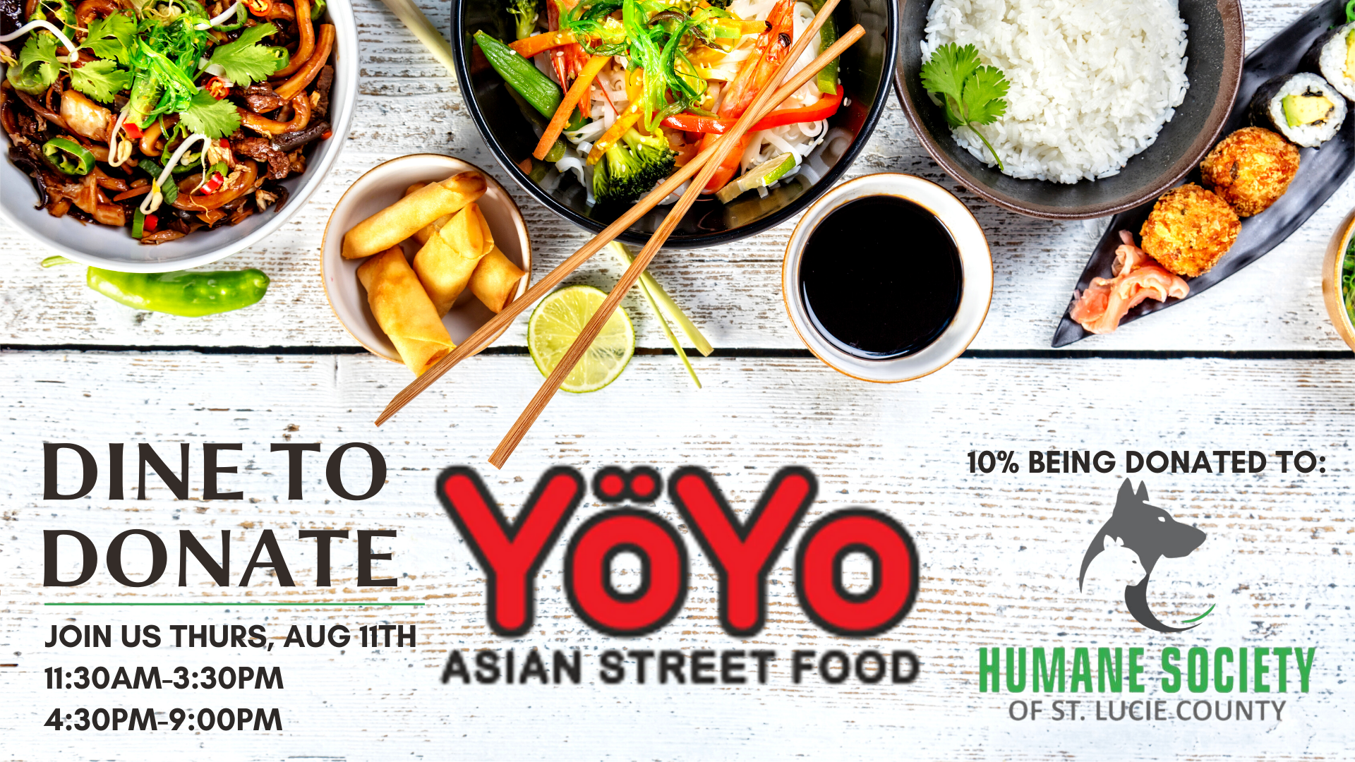 Dine to Donate at YoYo Asian Street Food