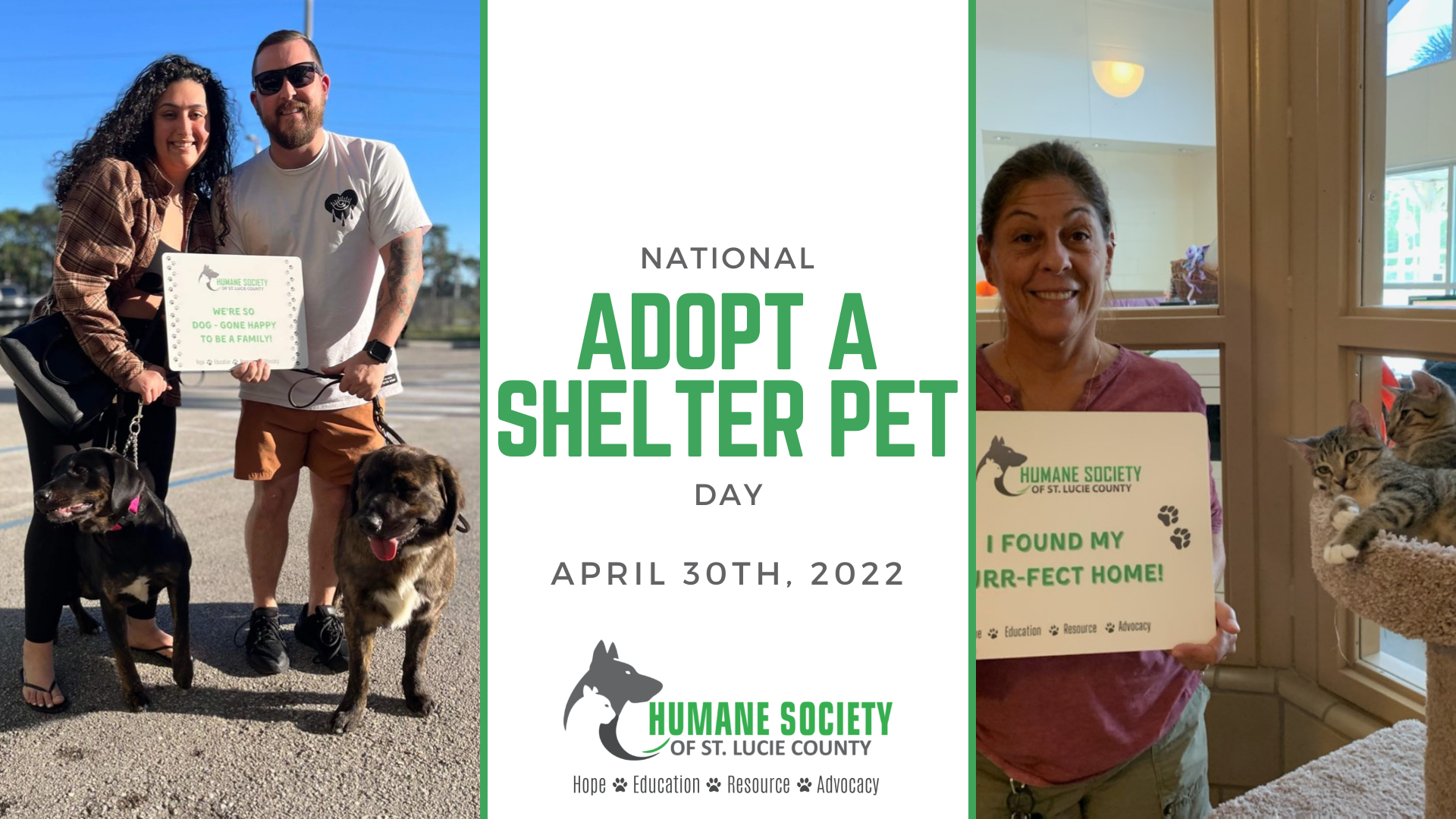 National Adopt a Shelter Pet Day at the Humane Society of St. Lucie County, April 30th