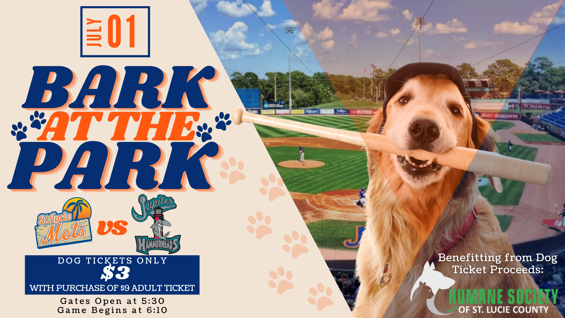 Bark at the Park Humane Society of St. Lucie County & the St. Lucie Mets